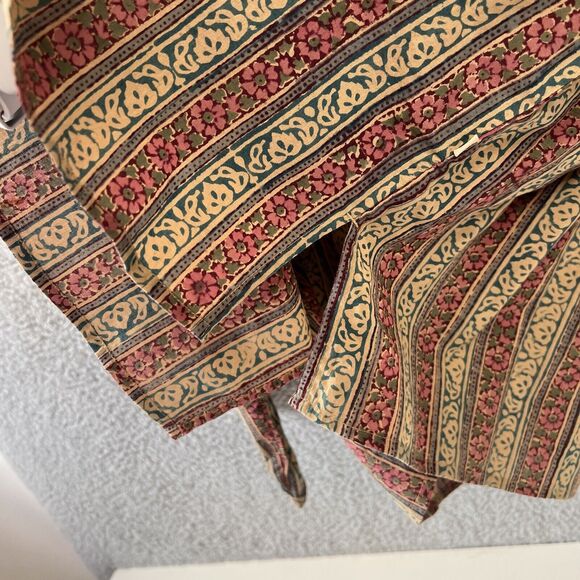 Anokhi Floral Cotton Blouse Indian Block Print Lightweight Boho Top M Medium - Picture 5 of 11